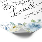 Blue Floral Nautical Bridal Luncheon Willkommen Poster (Ecke)