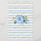 Blue Floral Note for Couple Wedeption Reception Ca Flyer (Hinten)