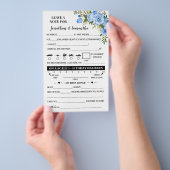 Blue Floral Note for Couple Wedeption Reception Ca Flyer (Handgriff)