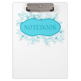 Blue Floral Notebook Cover Klemmbrett