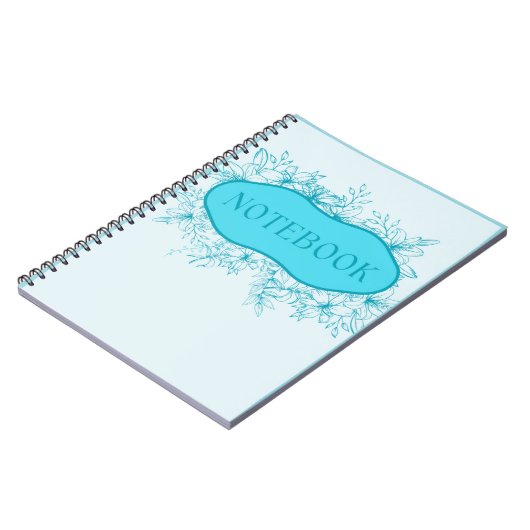 Blue Floral Notebook Cover Notizblock (Linke Seite)