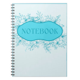 Blue Floral Notebook Cover Notizblock
