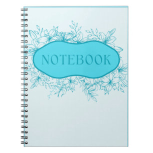 Blue Floral Notebook Cover Notizblock