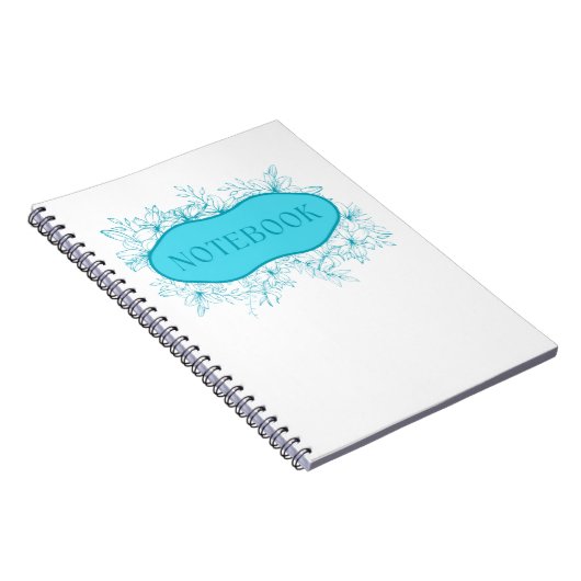 Blue Floral Notebook Cover Notizblock (Rechte Seite)