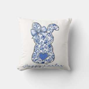 Blue Floral Oaster Bunny Coquette Kissen