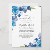 Blue Floral Online Virtual Wedding Einladung (Vorderseite)
