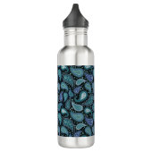 Blue Floral Paisley Retro Edelstahlflasche (Links)