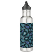 Blue Floral Paisley Retro Edelstahlflasche (Rechts)