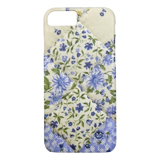 Blue Floral Patchwork Quilt Case-Mate iPhone Hülle (Rückseite)
