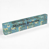Blue Floral Pattern Beruflicher Manager Moderne Namensplakette