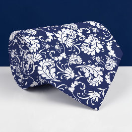 Blue Floral Pattern Custom Necktie Krawatte
