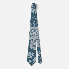 Blue Floral Pattern Neck Tie Krawatte