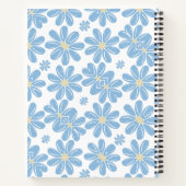 Blue Floral Pattern - Personalisiertes SpiralNoteb Notizblock (Rückseite)