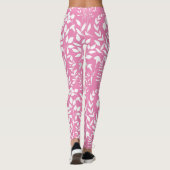 Blue Floral pattern.ST02. white Pink BG Leggings (Rückseite)