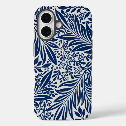 blue floral pattern with diverse leaves & blossoms Case-Mate iPhone hülle (Rückseite)