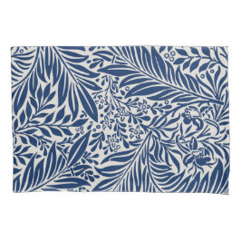 blue floral pattern with diverse leaves & blossoms kissenbezug