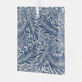 blue floral pattern with diverse leaves & blossoms ornament aus glas (Vorderseite links)