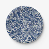 blue floral pattern with diverse leaves & blossoms pappteller (Vorderseite)