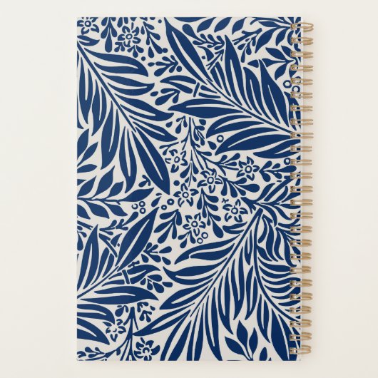 blue floral pattern with diverse leaves & blossoms planer (Rückseite)