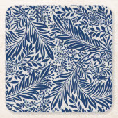 blue floral pattern with diverse leaves & blossoms rechteckiger pappuntersetzer (Vorderseite)
