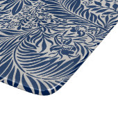 blue floral pattern with diverse leaves & blossoms schneidebrett (Ecke)