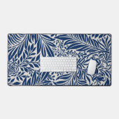 blue floral pattern with diverse leaves & blossoms schreibtischunterlage (Tastatur & Maus)