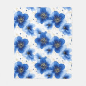 Blue Floral Pattern with Gold Accents Fleecedecke (Vorderseite)