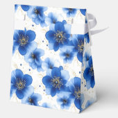 Blue Floral Pattern with Gold Accents Geschenkschachtel (Rückseite)