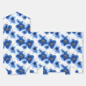 Blue Floral Pattern with Gold Accents Geschenkschachtel (Ungefaltet)