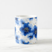 Blue Floral Pattern with Gold Accents Kaffeetasse (Mittel)