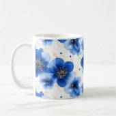 Blue Floral Pattern with Gold Accents Kaffeetasse (Links)