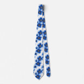 Blue Floral Pattern with Gold Accents Krawatte (Vorderseite)