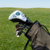 Blue Floral Peony Golf Head Cover Headcover (In SItu)
