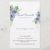 Blue Floral Personalisiert Candy Bar Wrapper (Vorderseite)