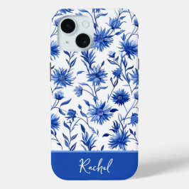 Blue Floral Personalisiert iPhone Case