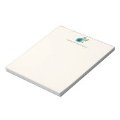 Blue Floral Personalisiert Notepad Notizblock (Rotiert)