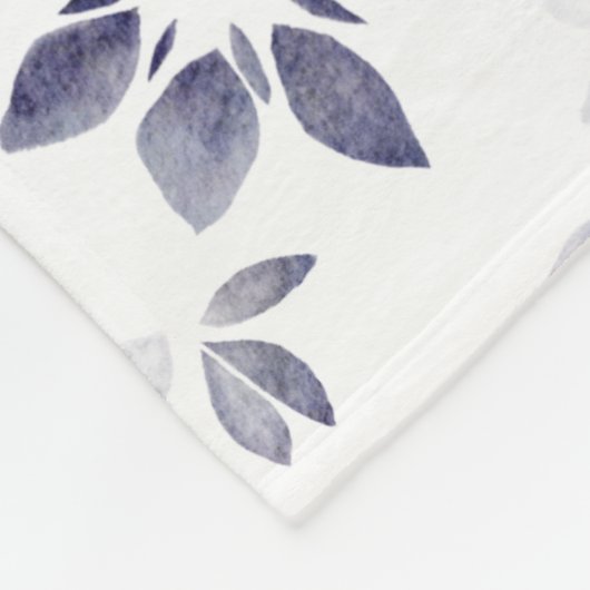 Blue Floral Personalized Monogram Name Fleecedecke (Ecke)