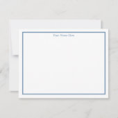 Blue Floral Personalized Note Cards Mitteilungskarte (Vorderseite)