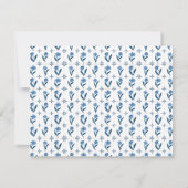 Blue Floral Personalized Note Cards Mitteilungskarte (Rückseite)