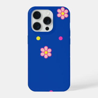 blue floral polka dots iPhone 15 pro hülle