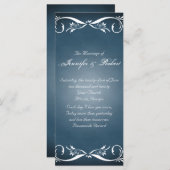 Blue Floral Posh Wedding Program Programm (Vorne/Hinten)