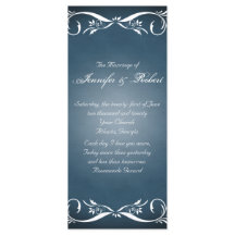 Blue Floral Posh Wedding Program