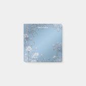 Blue Floral Post It Notes Post-it Klebezettel (Vorderseite)