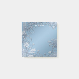 Blue Floral Post It Notes Post-it Klebezettel