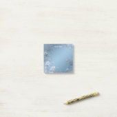 Blue Floral Post It Notes Post-it Klebezettel (Auf Schreibtisch)