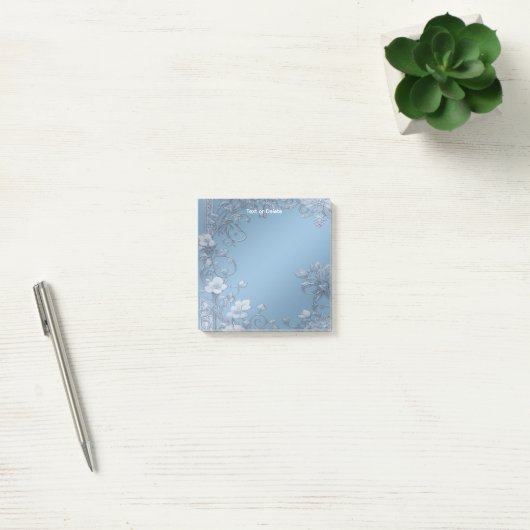 Blue Floral Post It Notes Post-it Klebezettel (Büro)