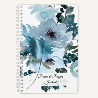 Blue floral Praise & prayer journal Notizblock
