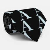Blue Floral Print A monogram Initialen Geschenke Krawatte (Gerollt)