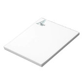 Blue Floral Print A monogram Initialen Geschenke Notizblock (Rotiert)