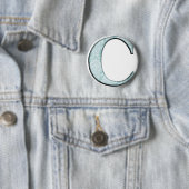 Blue Floral Print C Monogram Initialen Geschenke Button (Beispiel)